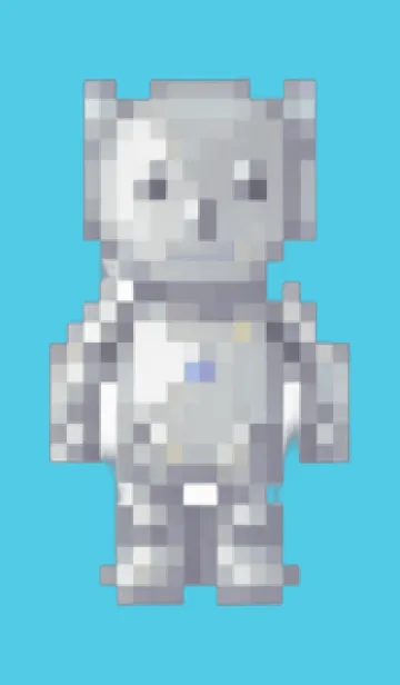 [LINE着せ替え] ロボットのドット絵のきせかえ Blue 03の画像1