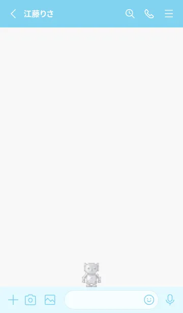 [LINE着せ替え] ロボットのドット絵のきせかえ Blue 03の画像2