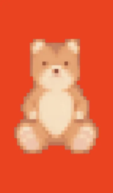 [LINE着せ替え] クマのドット絵のきせかえ Red 03の画像1