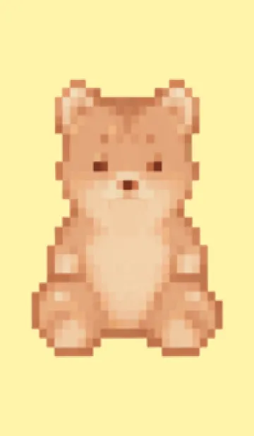 [LINE着せ替え] クマのドット絵のきせかえ Yellow 05の画像1