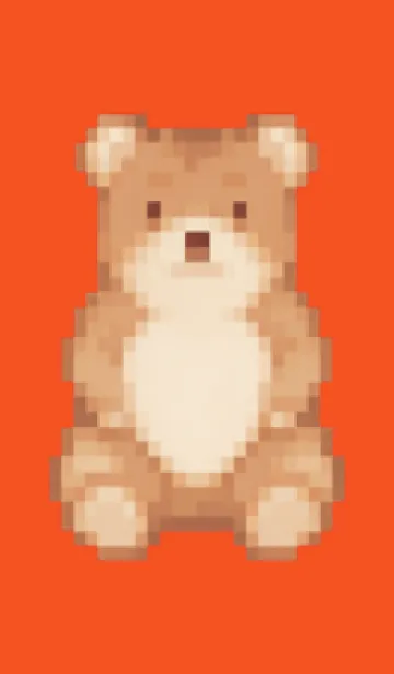 [LINE着せ替え] クマのドット絵のきせかえ Red 05の画像1