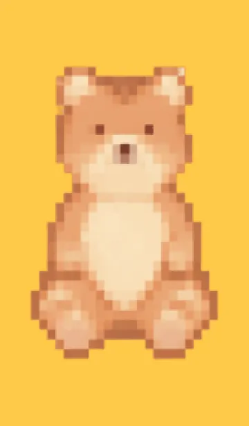 [LINE着せ替え] クマのドット絵のきせかえ Yellow 03の画像1