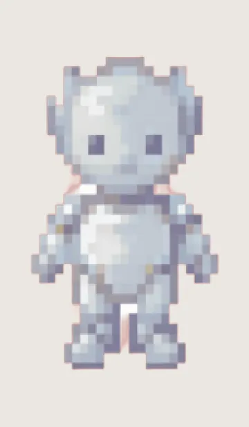 [LINE着せ替え] ロボットのドット絵のきせかえ Beige 01の画像1