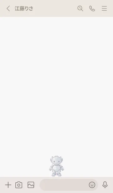 [LINE着せ替え] ロボットのドット絵のきせかえ Beige 01の画像2