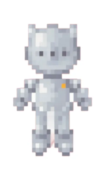 [LINE着せ替え] ロボットのドット絵のきせかえ Black 03の画像1