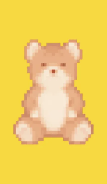 [LINE着せ替え] クマのドット絵のきせかえ Yellow 02の画像1