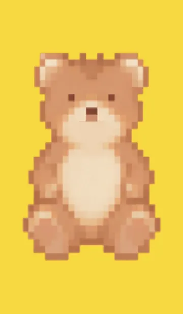 [LINE着せ替え] クマのドット絵のきせかえ Yellow 01の画像1