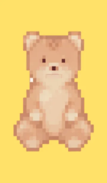 [LINE着せ替え] クマのドット絵のきせかえ Yellow 04の画像1