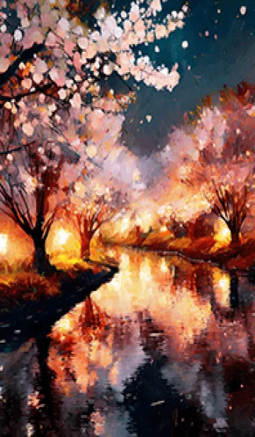 [LINE着せ替え] 美しい夜桜の着せかえ#391の画像1