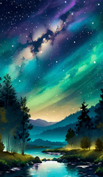 [LINE着せ替え] 綺麗な星空の夜景着せかえ#539の画像1