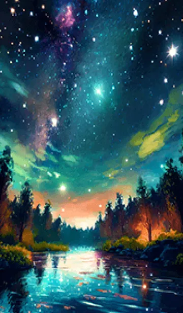 [LINE着せ替え] 綺麗な星空の夜景着せかえ#540の画像1