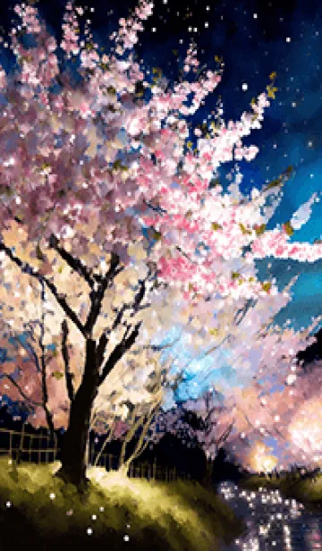 [LINE着せ替え] 美しい夜桜の着せかえ#394の画像1