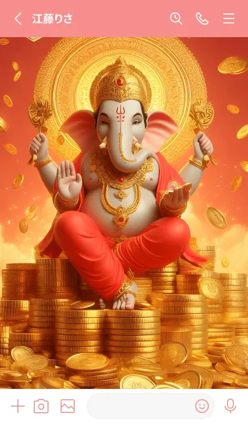 [LINE着せ替え] 赤いガネーシュ 02の画像2