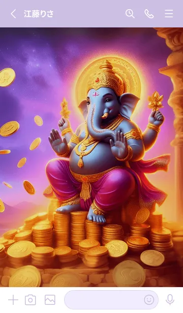 [LINE着せ替え] 紫のガネーシュ 03の画像2