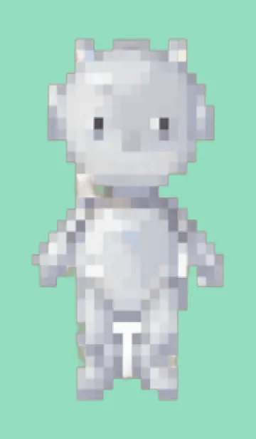 [LINE着せ替え] ロボットのドット絵のきせかえ Green 05の画像1