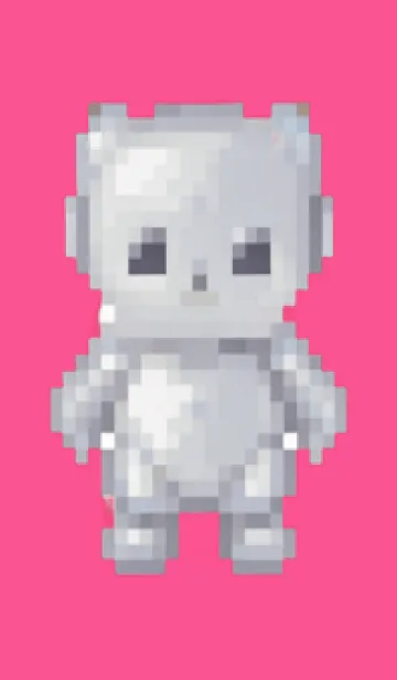 [LINE着せ替え] ロボットのドット絵のきせかえ Pink 01の画像1