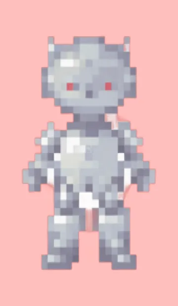 [LINE着せ替え] ロボットのドット絵のきせかえ Pink 02の画像1