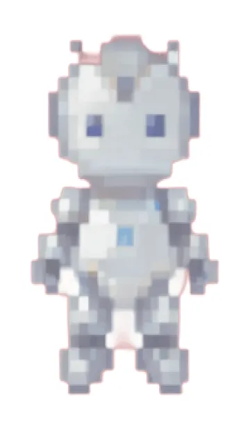 [LINE着せ替え] ロボットのドット絵のきせかえ Green 04の画像1