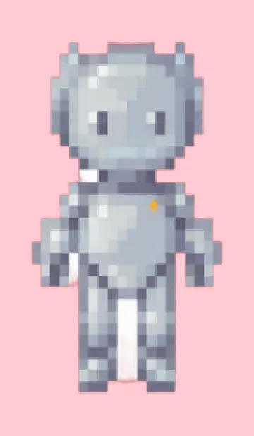 [LINE着せ替え] ロボットのドット絵のきせかえ Pink 03の画像1