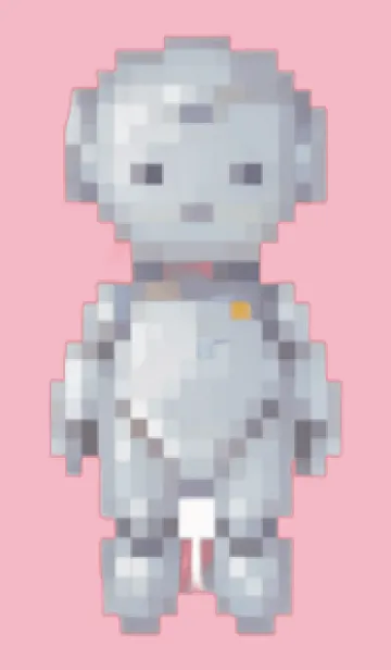 [LINE着せ替え] ロボットのドット絵のきせかえ Pink 05の画像1