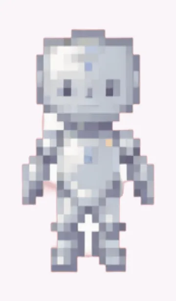 [LINE着せ替え] ロボットのドット絵のきせかえ Purple 03の画像1