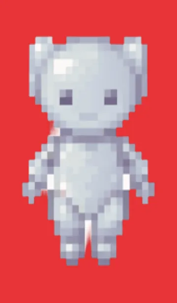 [LINE着せ替え] ロボットのドット絵のきせかえ Red 04の画像1