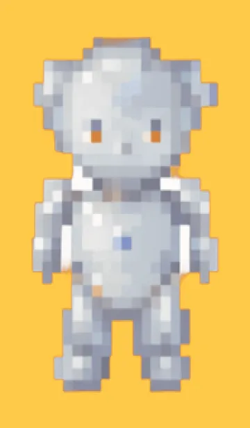 [LINE着せ替え] ロボットのドット絵のきせかえ Yellow 03の画像1