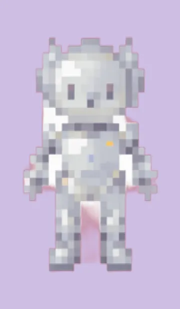 [LINE着せ替え] ロボットのドット絵のきせかえ Purple 04の画像1