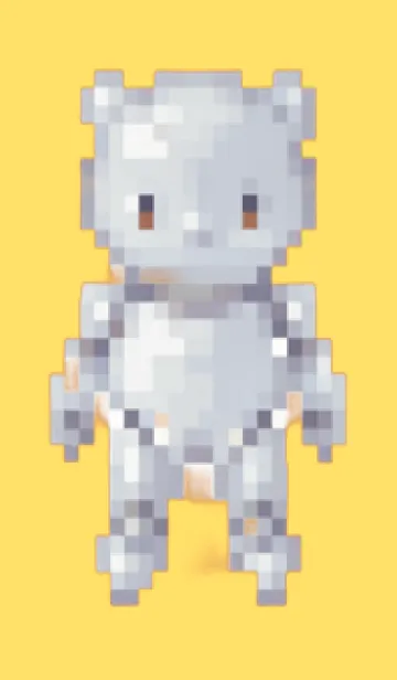 [LINE着せ替え] ロボットのドット絵のきせかえ Yellow 04の画像1