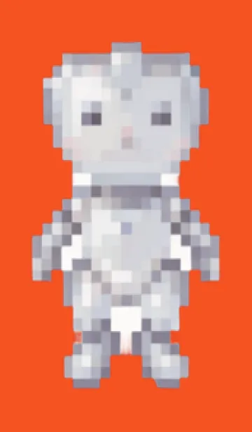 [LINE着せ替え] ロボットのドット絵のきせかえ Red 05の画像1