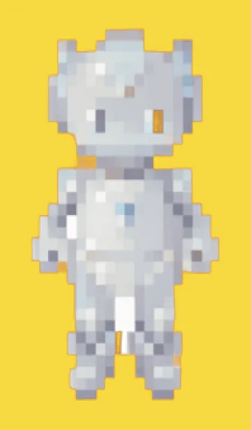 [LINE着せ替え] ロボットのドット絵のきせかえ Yellow 02の画像1