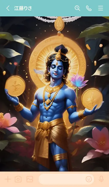 [LINE着せ替え] クリシュナ神は幸運を与えます 80の画像2