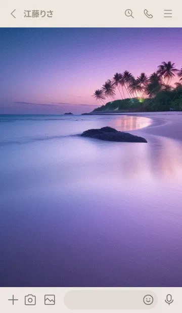 [LINE着せ替え] 夕陽のビーチ yYmieの画像2