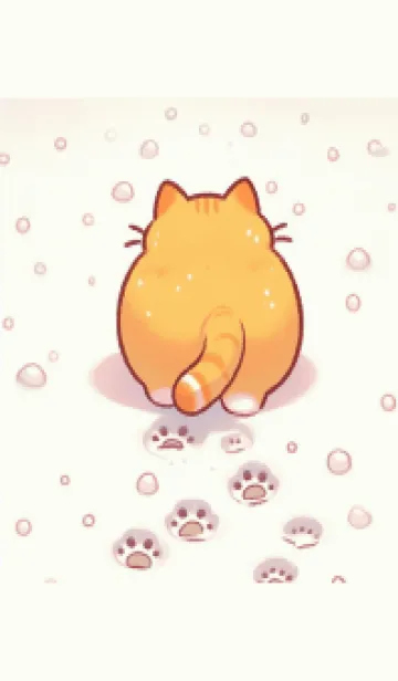 [LINE着せ替え] 雪の中の小さな黄色い猫-0329187の画像1