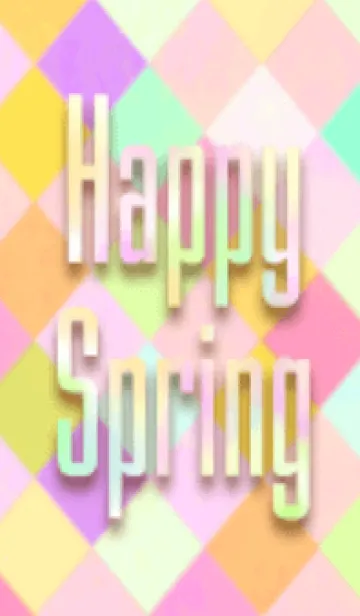 [LINE着せ替え] 春色♥くすみパステル チェックブロックの画像1