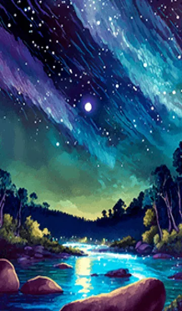 [LINE着せ替え] 綺麗な星空の夜景着せかえ#548の画像1