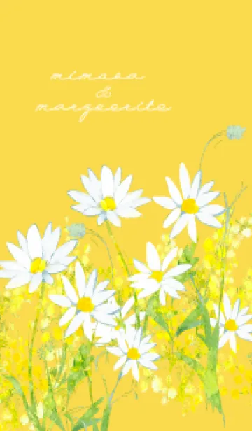 [LINE着せ替え] ミモザ＆マーガレット -orange-の画像1