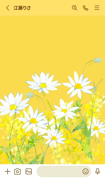 [LINE着せ替え] ミモザ＆マーガレット -orange-の画像2