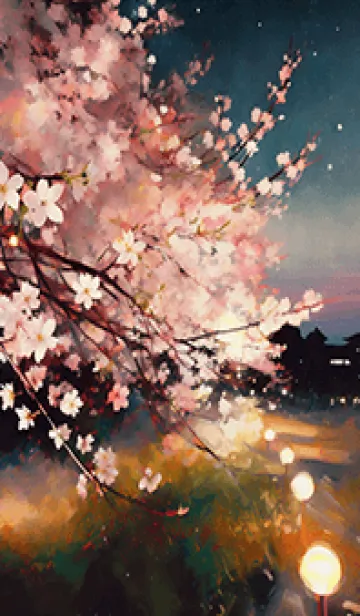 美しい夜桜の着せかえ#396の着せ替えメイン画像