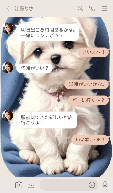 [LINE着せ替え] 可愛いマルチーズ犬 8f1naの画像3