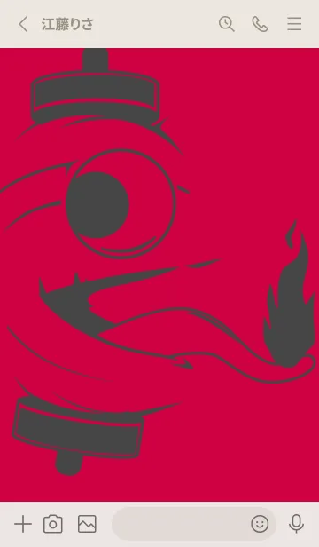 [LINE着せ替え] kabemon-提灯おばけ ペッパーレッドの画像2