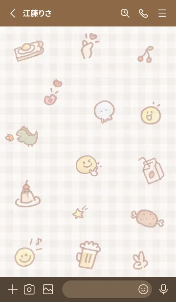 [LINE着せ替え] pinkbrown スマイルとアイコン03_1の画像2