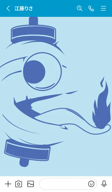 [LINE着せ替え] kabemon-提灯おばけ ベビーブルーの画像2