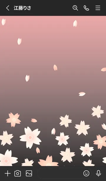 [LINE着せ替え] かわいい桜 黒色の画像2