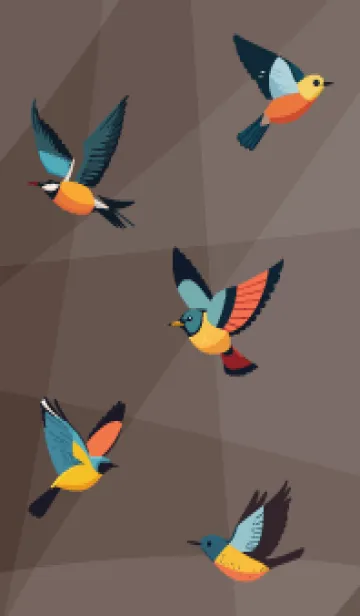 [LINE着せ替え] brown かわいい小鳥の画像1