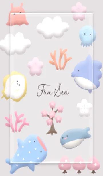 [LINE着せ替え] Greige ぷっくり楽しい海02_1の画像1