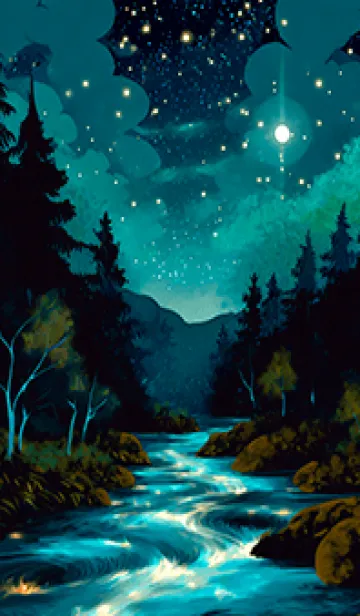 [LINE着せ替え] 綺麗な星空の夜景着せかえ#542の画像1