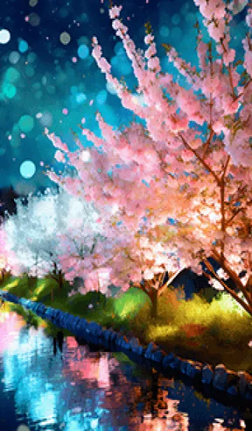 [LINE着せ替え] 美しい夜桜の着せかえ#402の画像1