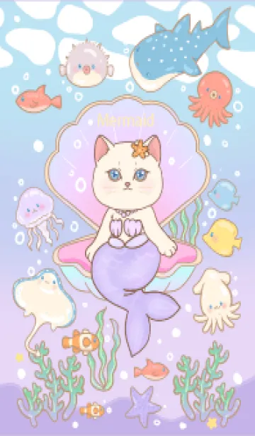 [LINE着せ替え] Cat mermaid ss2 6の画像1