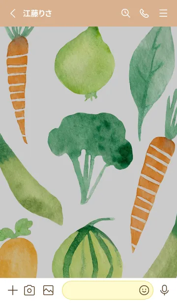 [LINE着せ替え] 【シンプル】お野菜の着せかえ#271の画像2